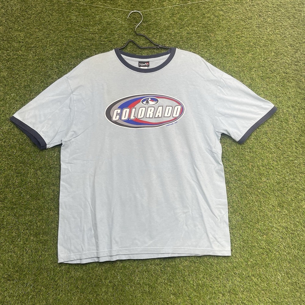 Colorado Shirt Mens Large Sierra Madre Puffy Graphics Ringer Tee y2k Skater #21A